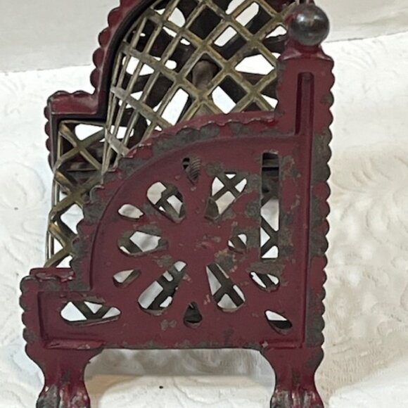 VTG Arcade Cast Iron Footed Cash Register Mesh Coin Bank 3.25"x2.5"x3.75" - Picture 8 of 14